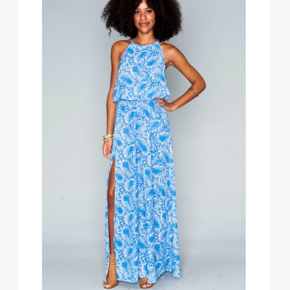 Heather Halter Maxi in Sea Breeze